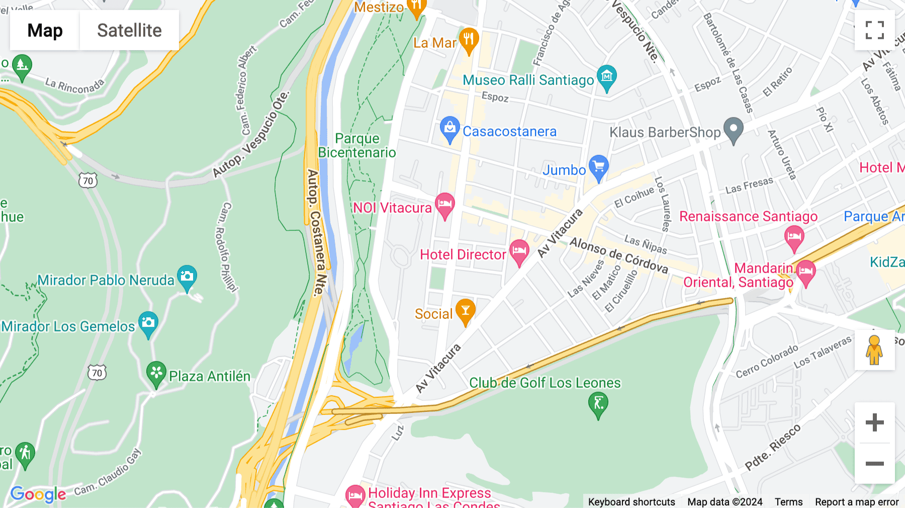 Click for interative map of Nueva Costanera 3605, Vitacura, Santiago