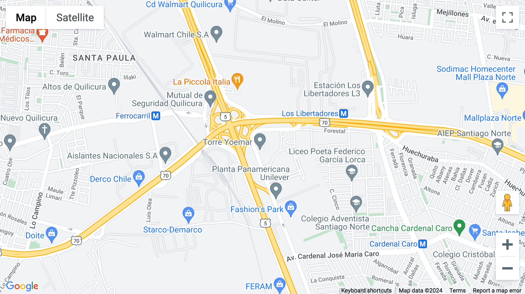 Click for interative map of Avenida Presidente Frei Montalva 6199, Piso 2, Conchalí, Santiago