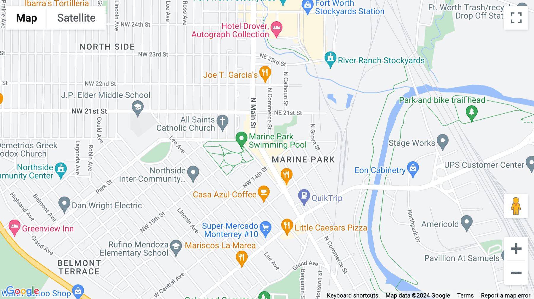 Click for interative map of 1500 North Main Street, Fort Worth (Texas)