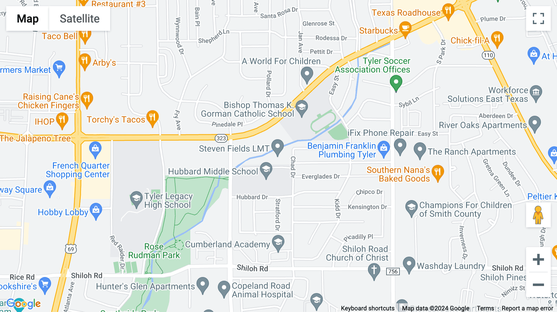 Click for interative map of 1101 East Southeast Loop 323, Tyler