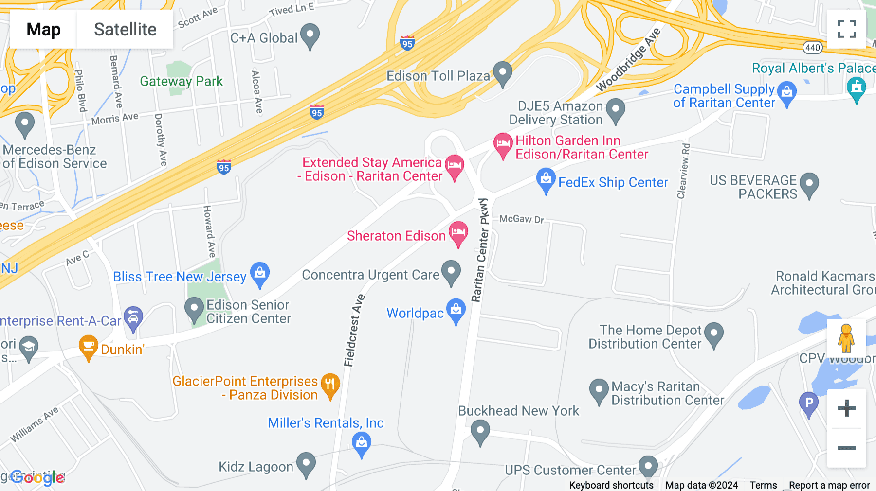 Click for interative map of 110 Fieldcrest Avenue, Raritan Plaza I, Edison