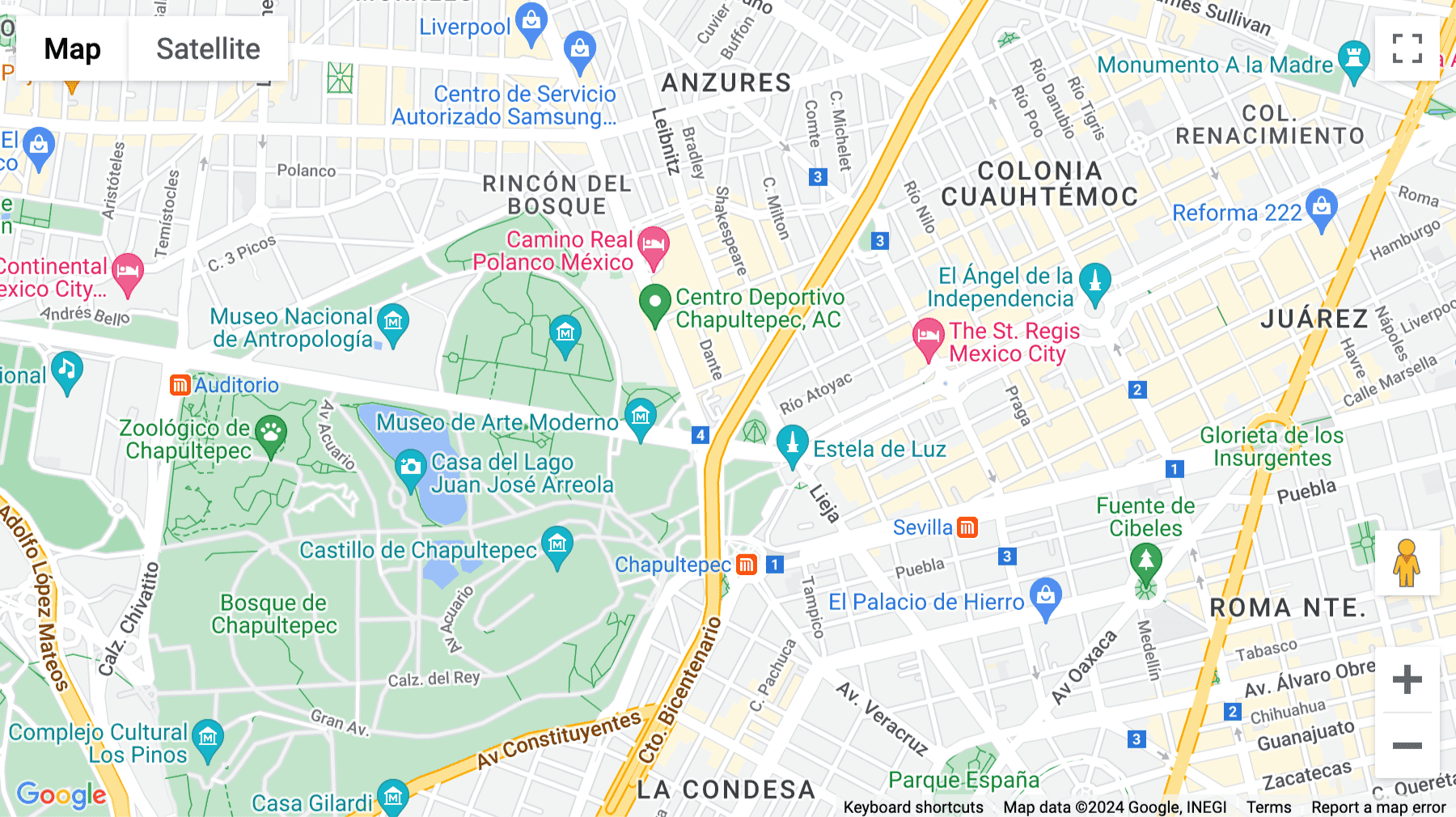 Click for interative map of Melchor Ocampo No. 469, Reforma Anzures, Colonia Anzures, Alcaldia Miguel Hidalgo, Mexico City