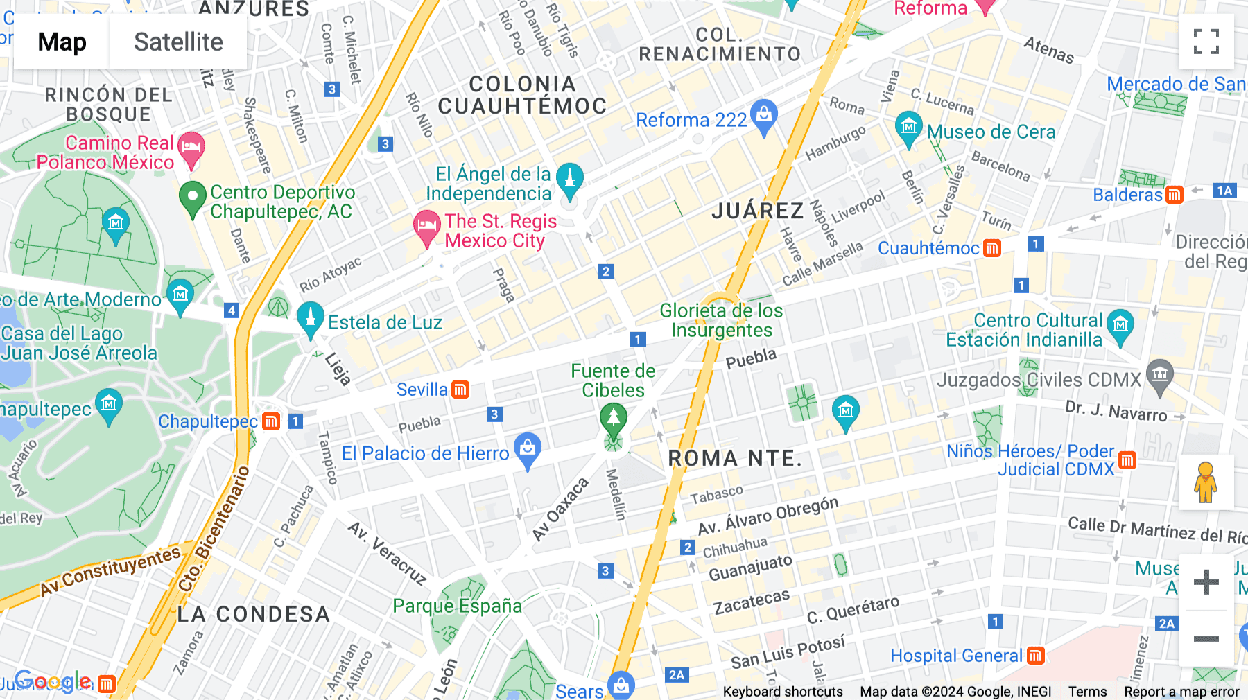 Click for interative map of Avenida Chapultepec 360, Centera Chapultepec, Roma Norte, Cuauhtémoc, Mexico City
