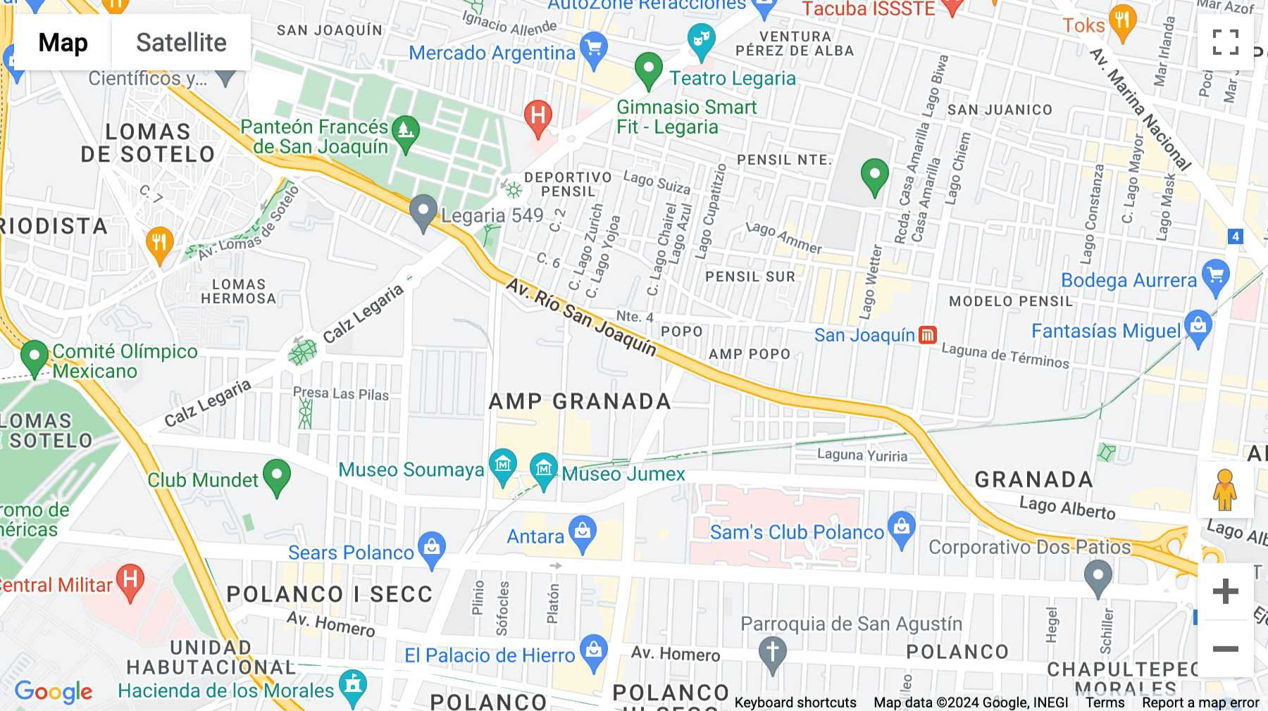 Click for interative map of Avenida Río San Joaquín 498, Mexico City