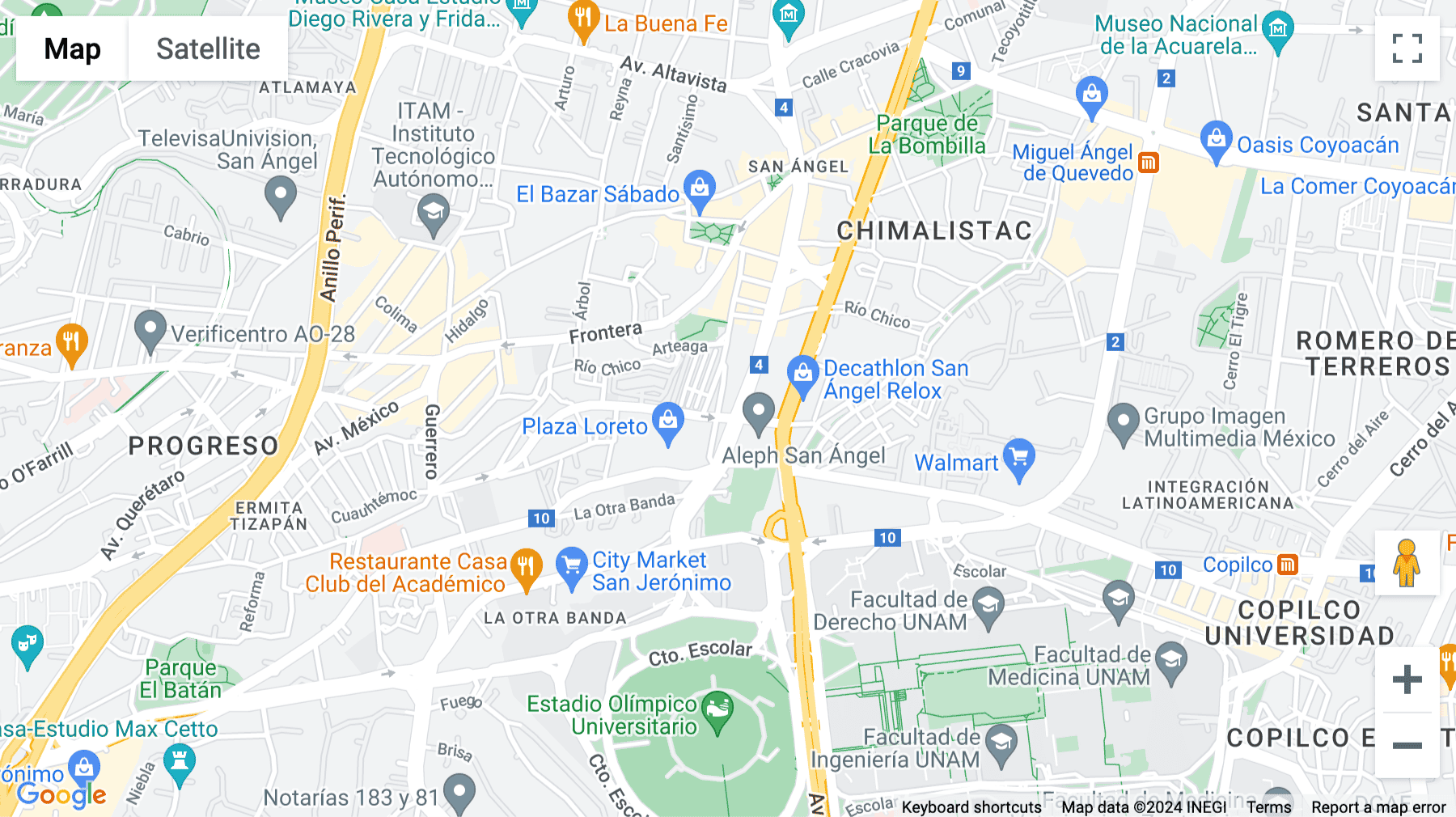 Click for interative map of Avenida Revolucion No. 1877, Colonia Tizapan San Angel, Alvaro Obregon, Mexico City