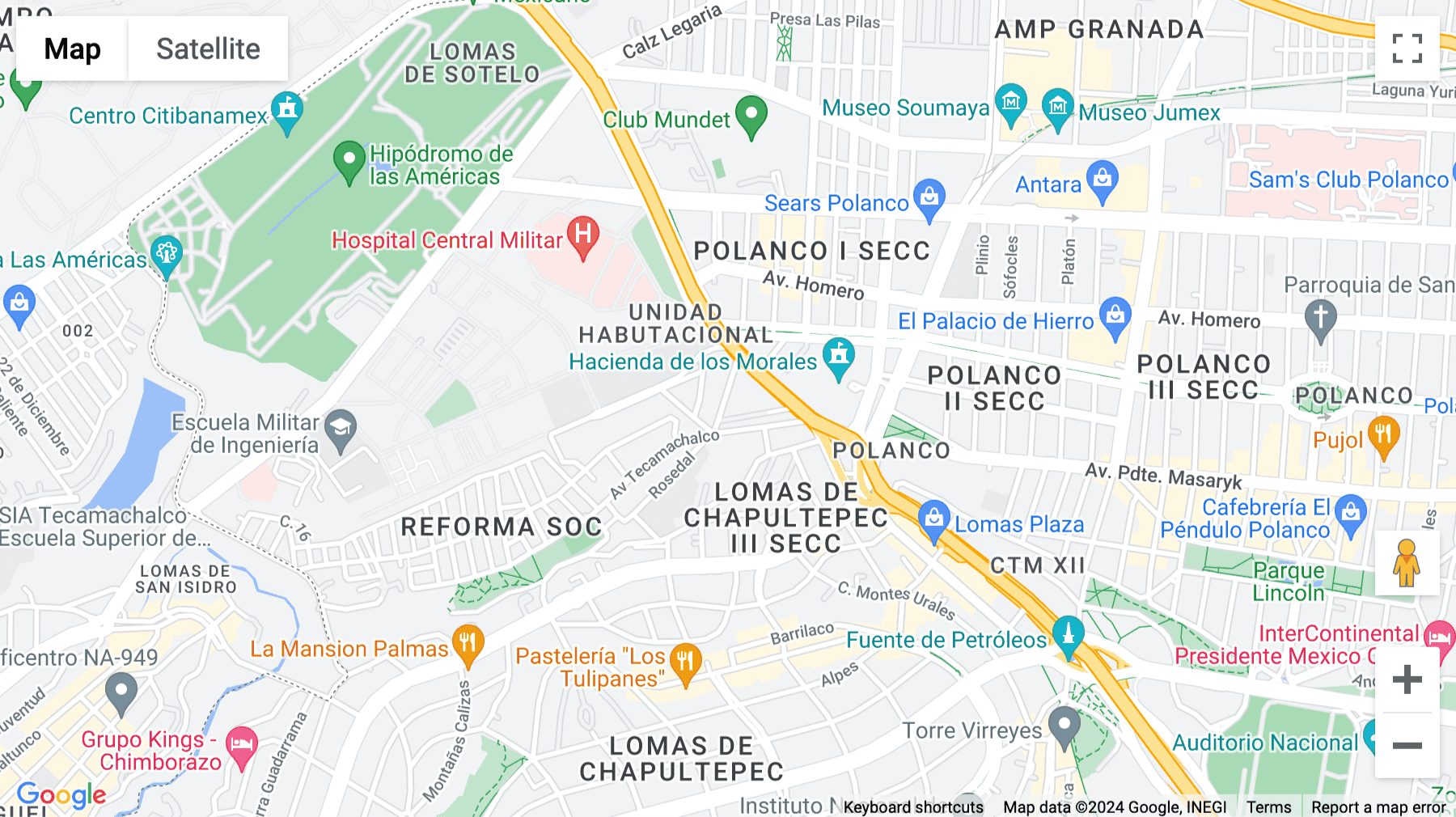 Click for interative map of San Isidro 44, Reforma Social, Mexico City