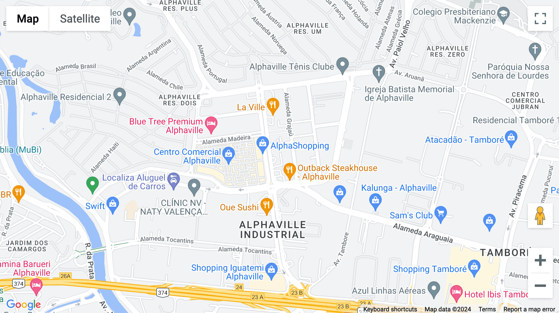 Click for interative map of Alameda Rio Negro, 1030, 2nd & 23rd Floor (penthouse) Corporate tower, Barueri