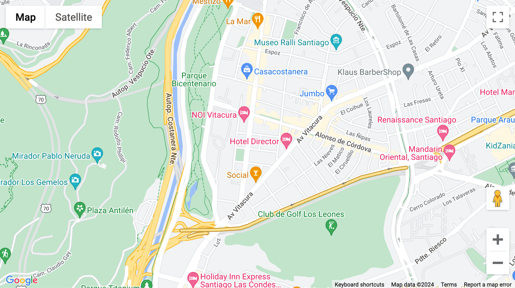 Click for interative map of Juan de Valiente 3630, Vitacura, Plaza Costanera, Santiago