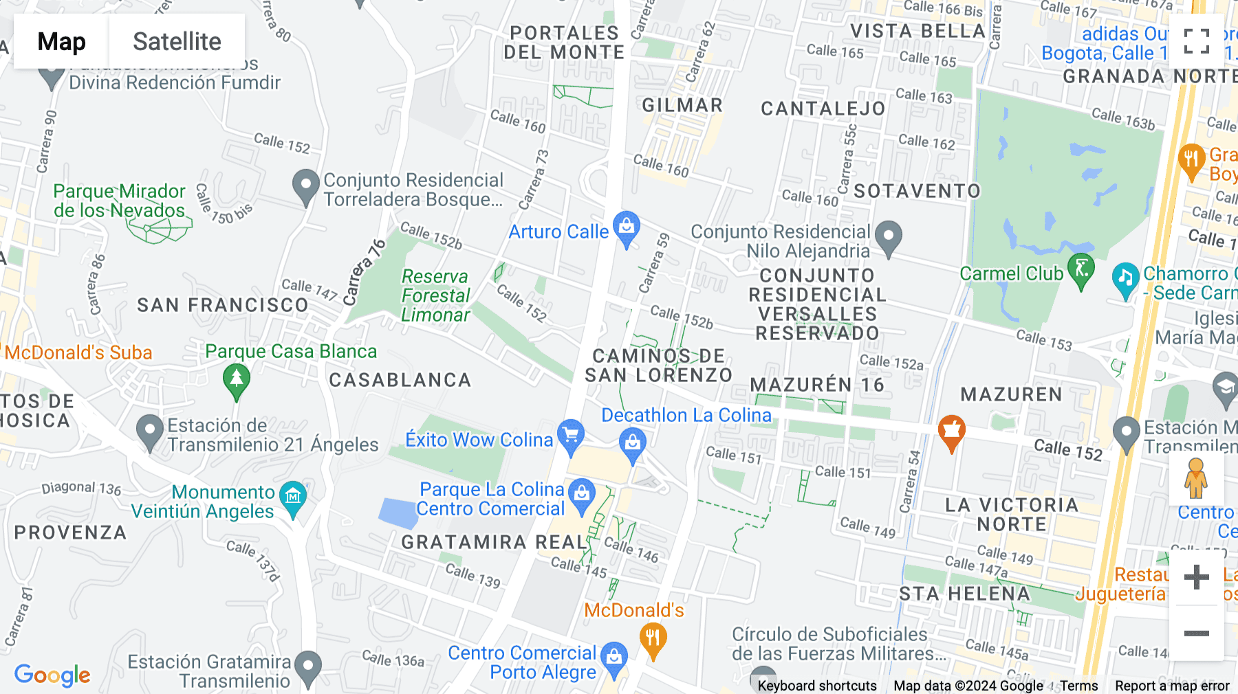 Click for interative map of Colina Campestre, Carrera 59No.152-25, Bogota