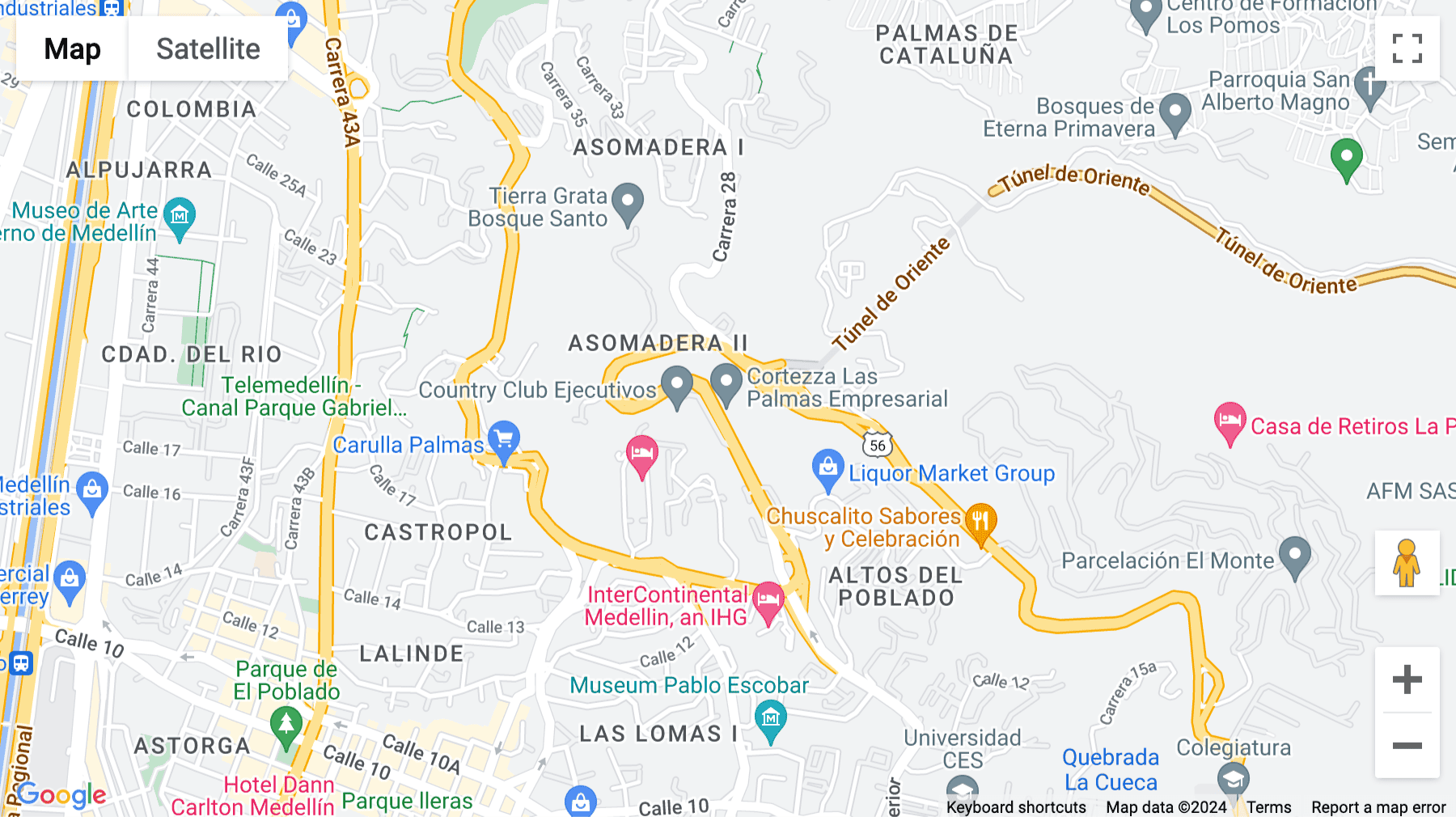 Click for interative map of Km 5 Avenida Las Palmas, Carrera 28 No. 17- 452, Edificio Cortezza, Medellín