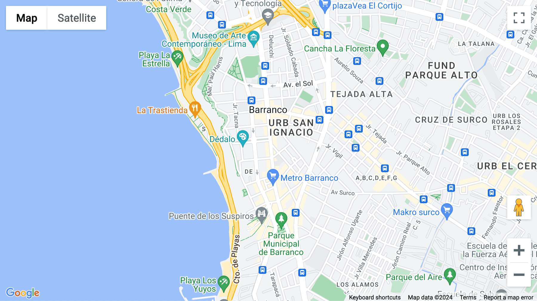 Click for interative map of Avenida Almirante Miguel Grau 709, Lima