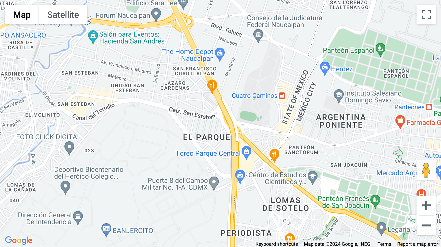Click for interative map of Parque de Orizaba No.2, El Parque Naucalpan Estado De México, Mexico City