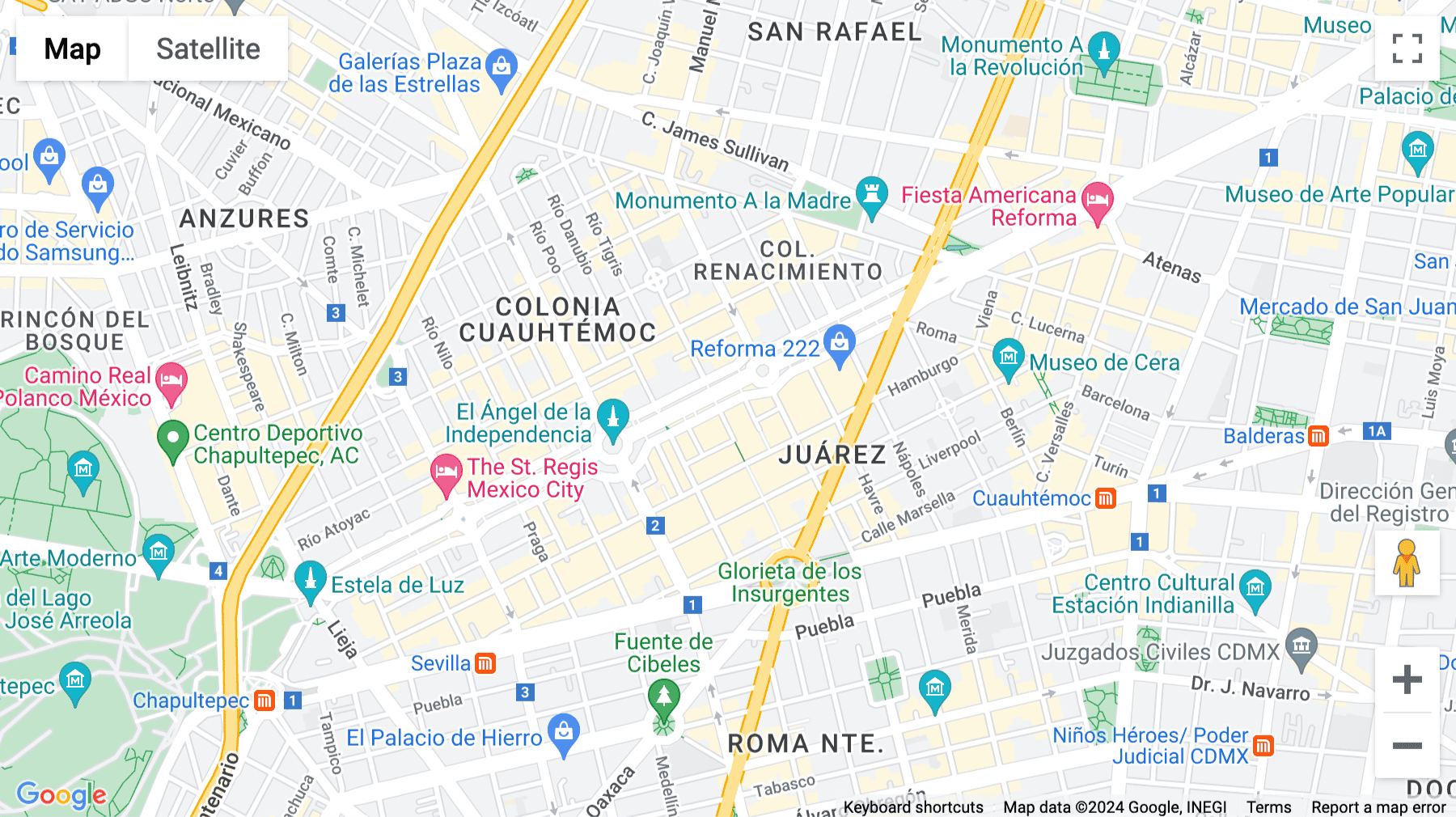 Click for interative map of Avenida Paseo De La Reforma 284-PH, Magenta Reforma, Juárez, Cuauhtémoc, Mexico City