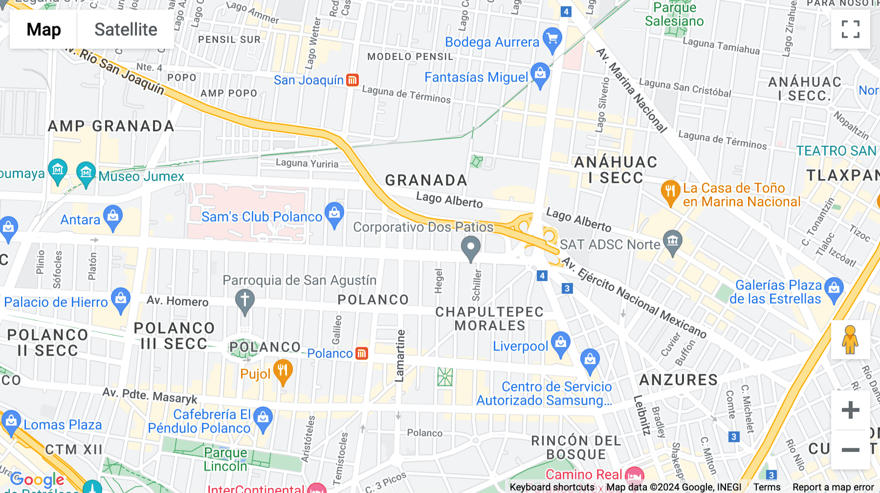 Click for interative map of Avenida Ejército Nacional Mexicano 425, Chapultepec Morales, Granada, Mexico City