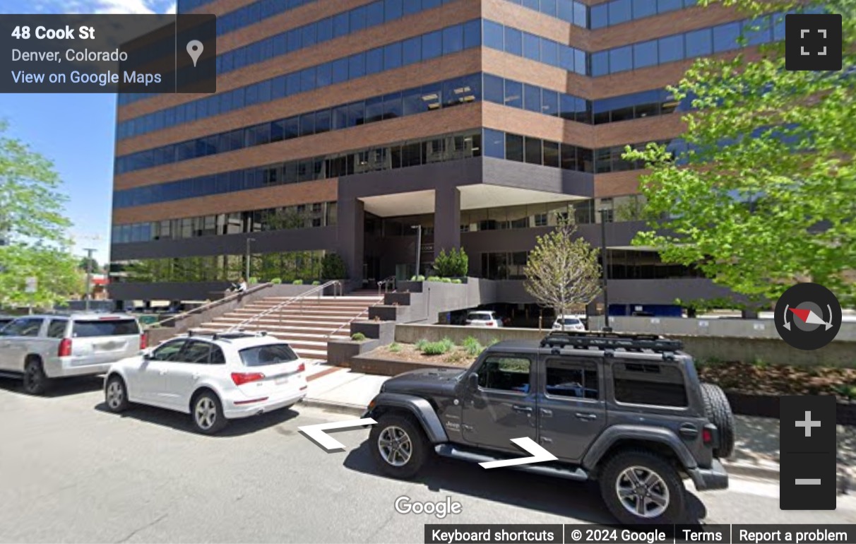 Street View image of 44 Cook Street, Cherry Creek, Suite 100, Denver, Colorado, USA