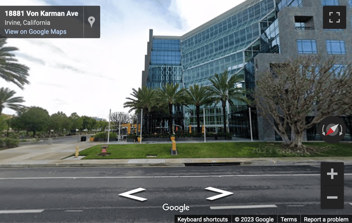 Street View image of 19200 Von Karman Avenue, The Atrium, Suite 400/500/600, Irvine, California, USA