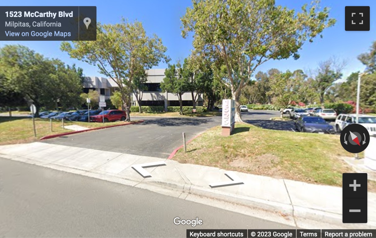 Street View image of 1525 McCarthy Boulevard, Suite 1000, Milpitas, California, USA