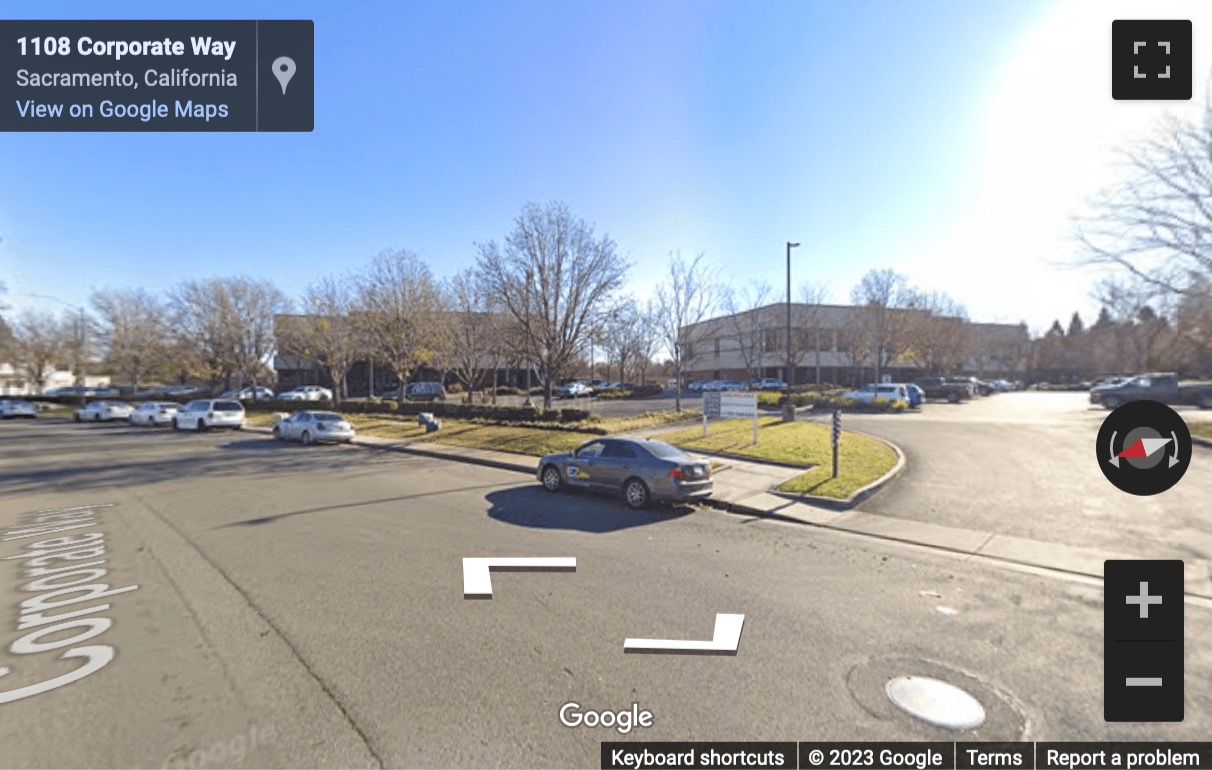 Street View image of 1104 Corporate Way, Sacramento, California, USA