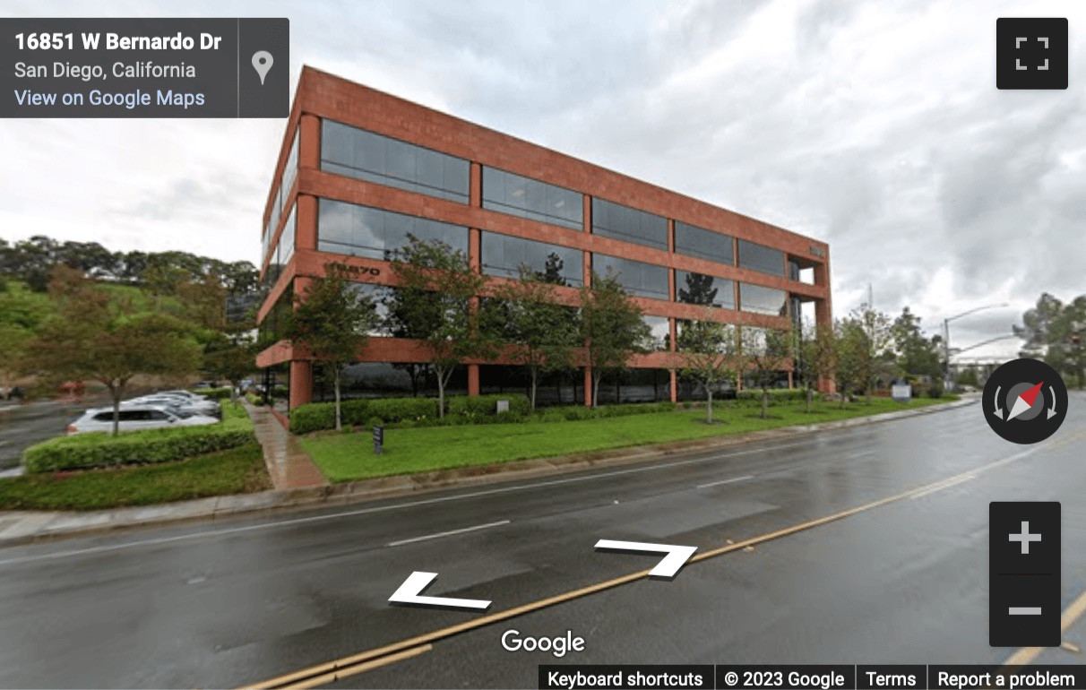 Street View image of 16870 West Bernardo Drive, Suite 400, Rancho Bernardo Offices, San Diego