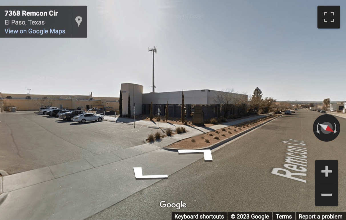 Street View image of 7362 Remcon Circle, El Paso, Texas, USA