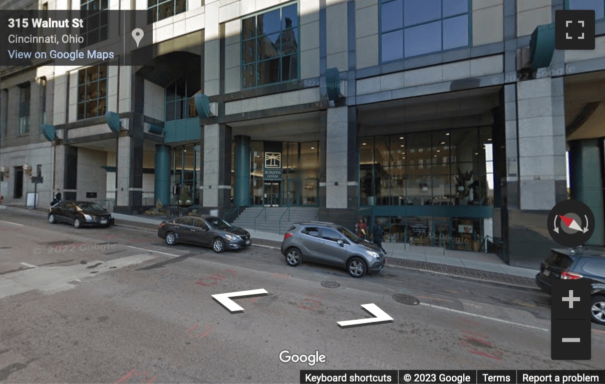 Street View image of 312 Walnut Street, Suite 1600, Downtown Cincinnati Center, Cincinnati, Ohio, USA