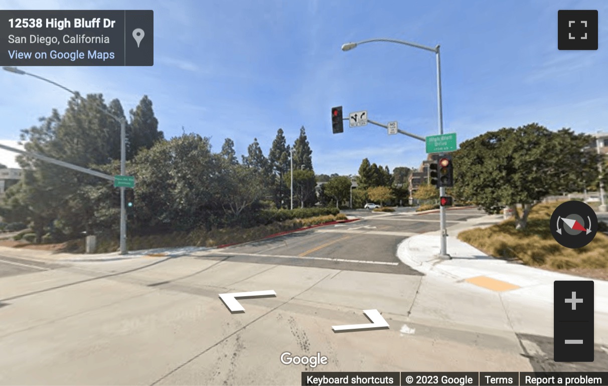 Street View image of 12526 High Bluff Drive, Suite 300, Plaza Del Mar, San Diego, California, USA