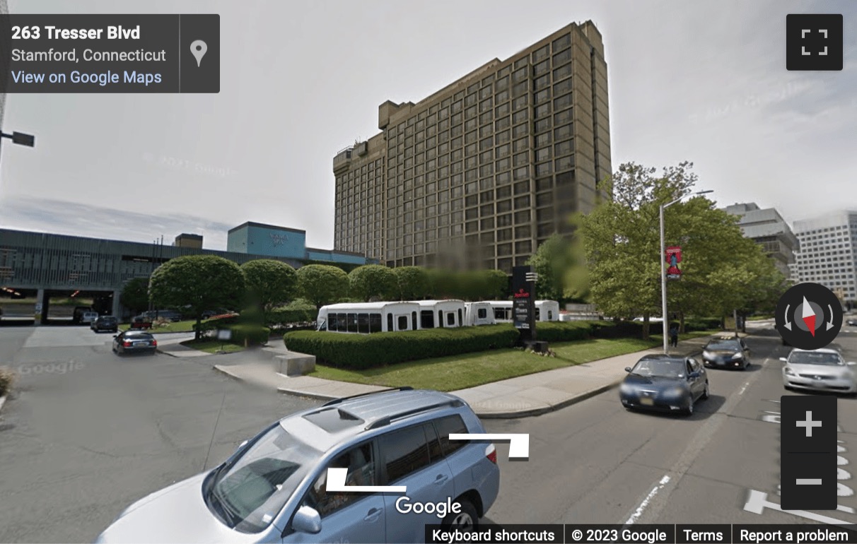 Street View image of 243 Tresser Boulevard, Stamford, Connecticut, USA