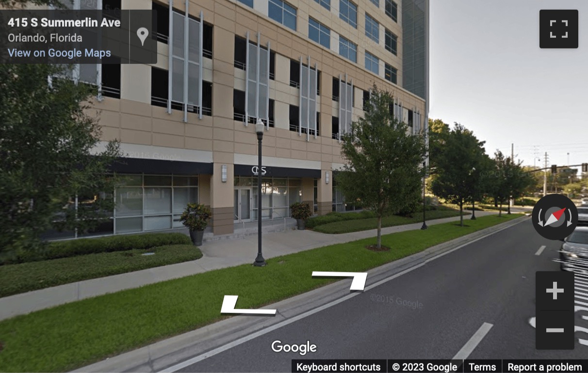 Street View image of 618 E. South Street, Suite 500, Orlando, Florida, USA