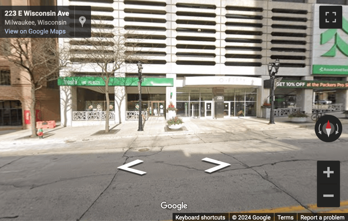 Street View image of 250 East Wisconsin Avenue, Suite 1800, Milwaukee, Wisconsin, USA