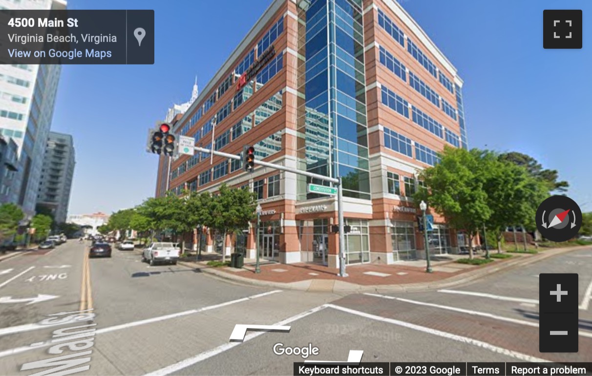 Street View image of 1 Columbus Center, Suite 600, Virginia Beach, Virginia, USA