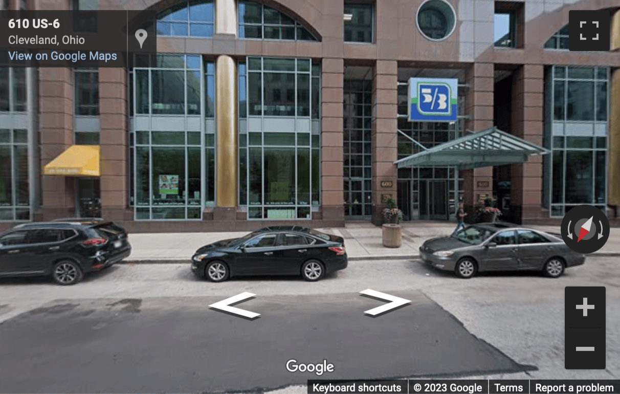Street View image of 600 Superior Avenue East, Suite 1300, Bank One Center, Cleveland, Ohio, USA