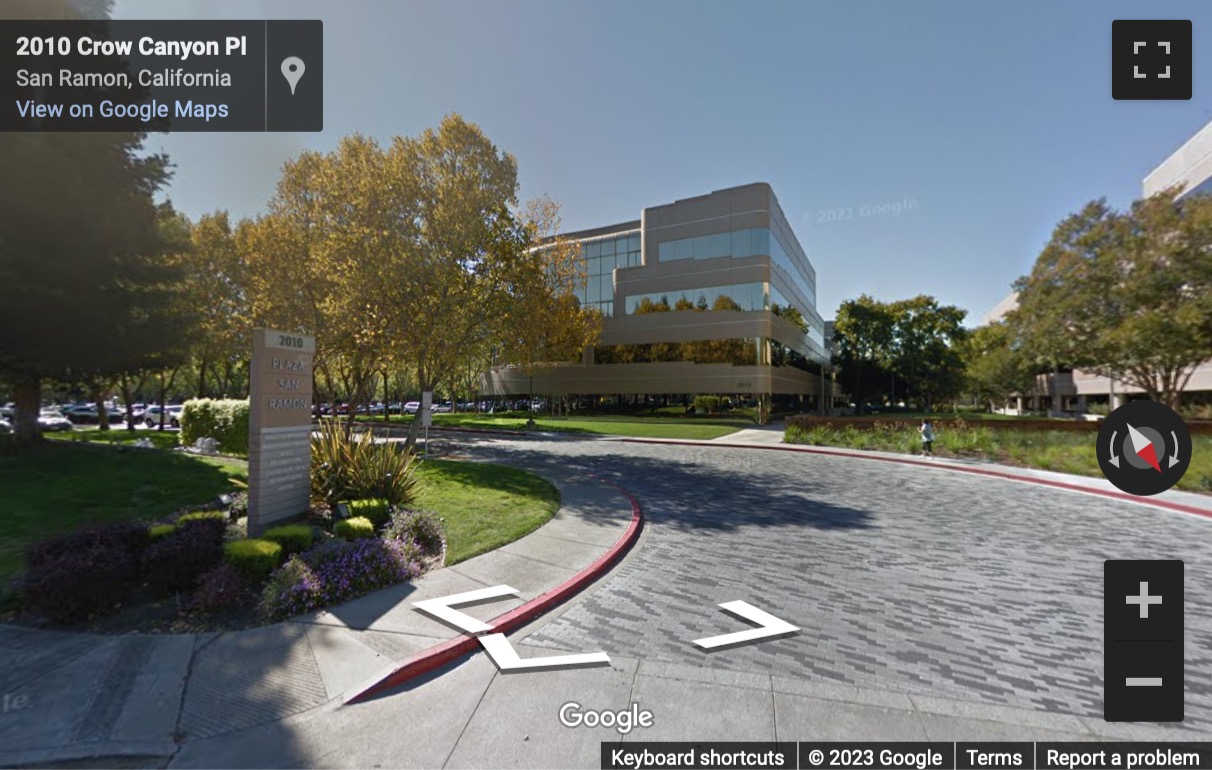 Street View image of 2010 Crow Canyon Place, Suite 100, Crow Canyon Center, San Ramon, California, USA