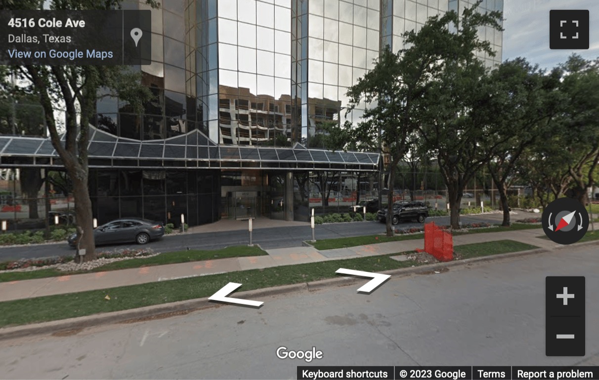 Street View image of 4514 Cole Avenue, Highland Park, Suite 600, Dallas, Texas, USA