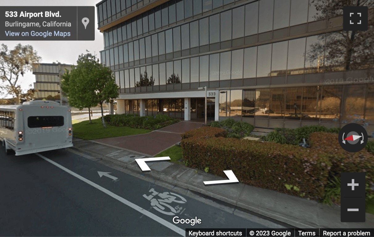 Street View image of 533 Airport Boulevard, Suite 400, Burlingame, California, USA