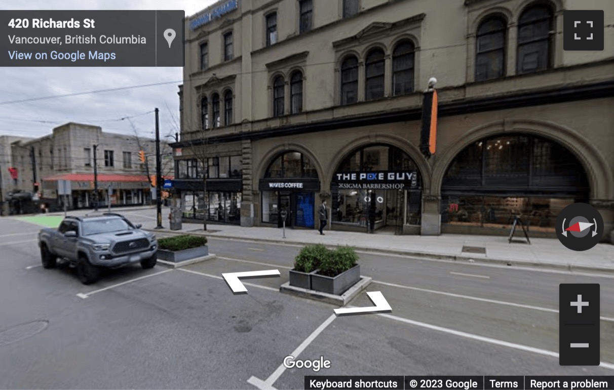 Street View image of 422 Richards Street, 3rd floor, Vancouver, British Columbia, Canada