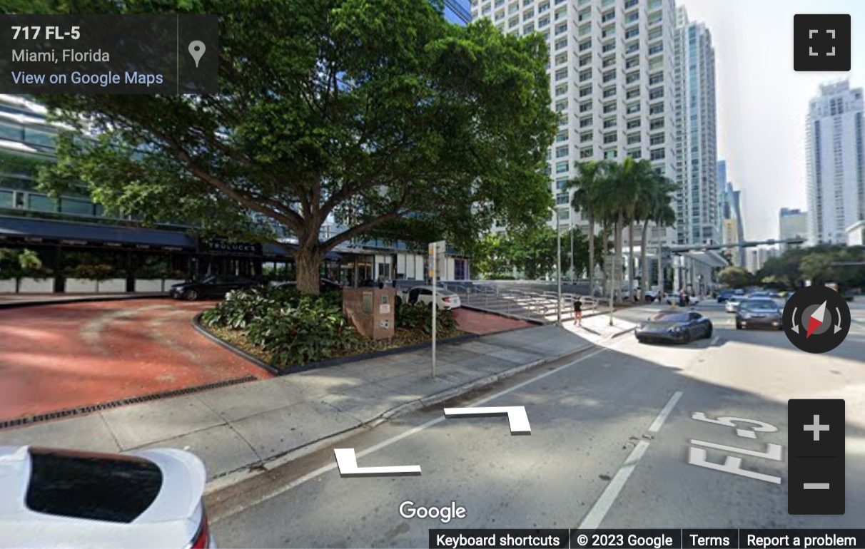 Street View image of 777 Brickell Avenue, 5th Floor, Miami, Florida, USA