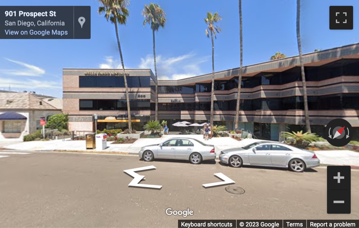 Street View image of 888 Prospect Street, Suite 200, La Jolla, California, USA