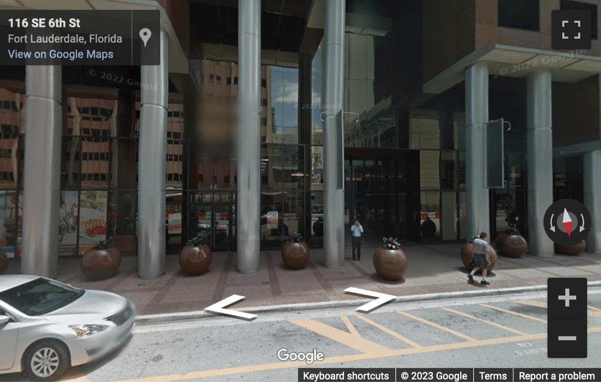 Street View image of 110 SE 6th Street, Suite 1700, Fort Lauderdale, Florida, USA