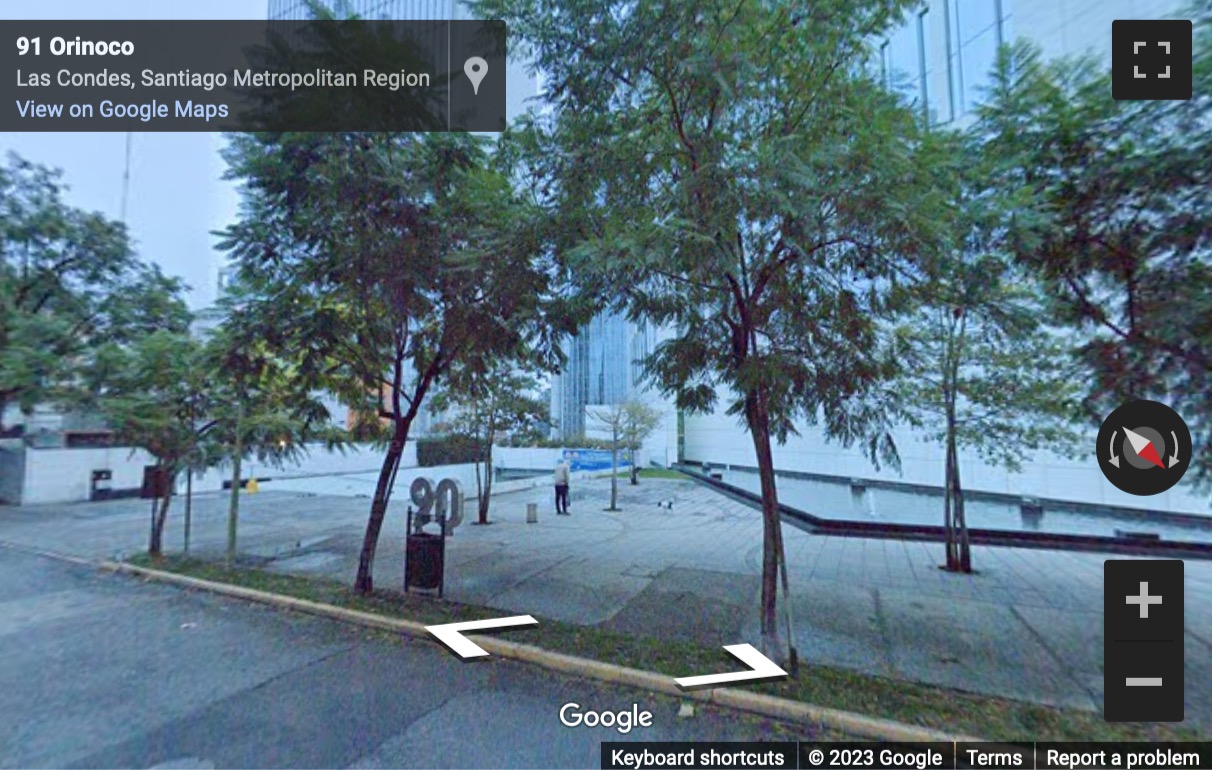 Street View image of Building 1, 21st Floor, Orinoco Street No. 90, Las Condes, Santiago, Chile