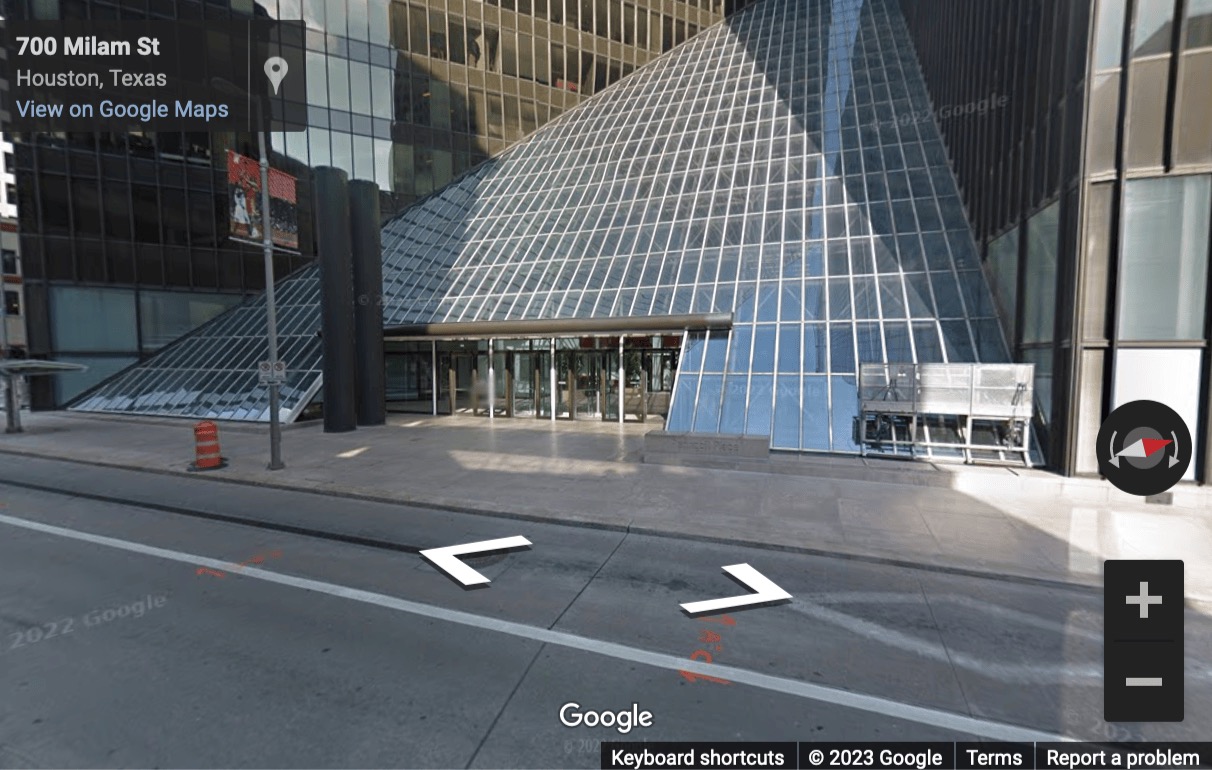 Street View image of 700 Milam Street, Suite 1300, Houston, Texas, USA