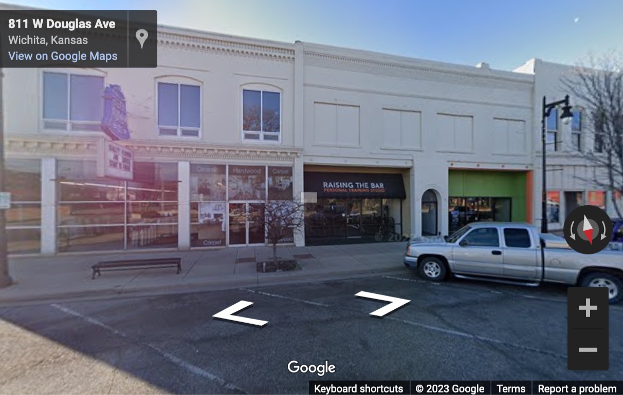 Street View image of 801 E. Douglas Avenue, 2nd Floor, Wichita, Kansas, USA