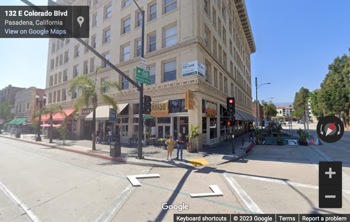 Street View image of 117 East Colorado Blvd. , Suite 600, Pasadena, California, USA