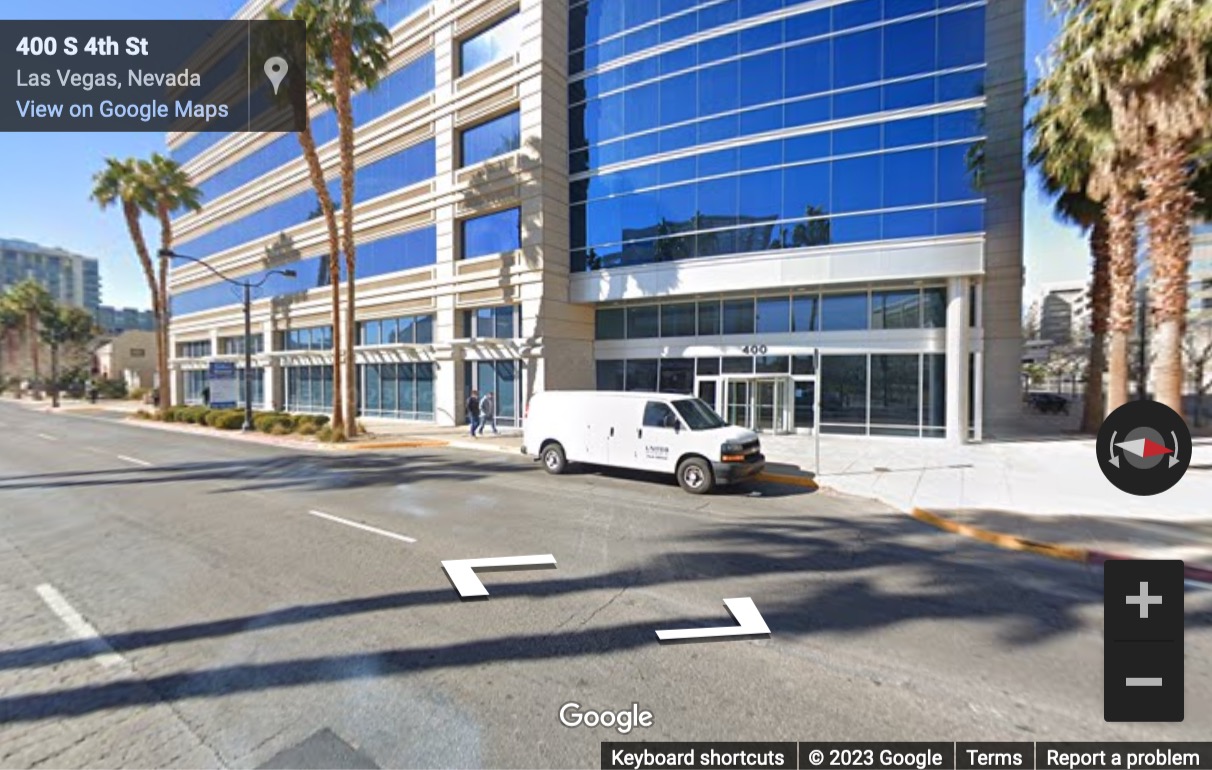 Street View image of 400 S. 4th Street, Suite 500, Las Vegas, Nevada, USA