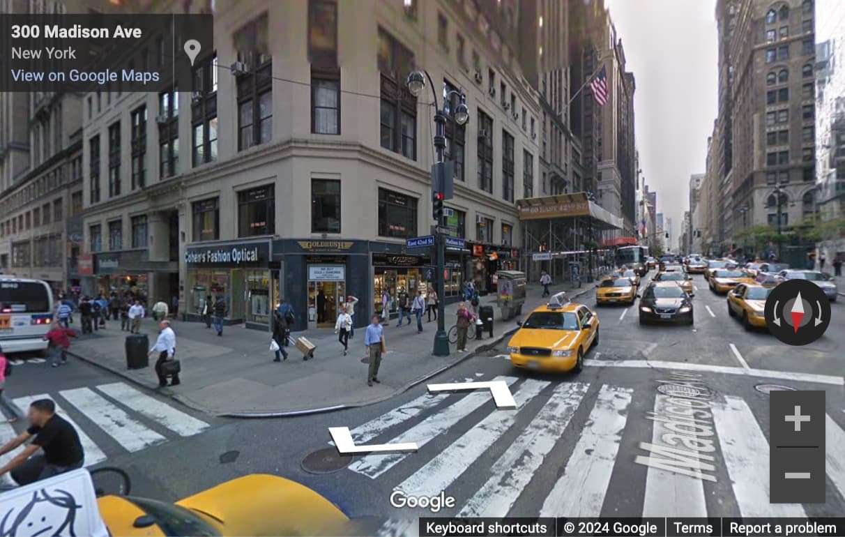 Street View image of 315 Madison Avenue, 3rd and 4th Floor, New York, New York State, USA