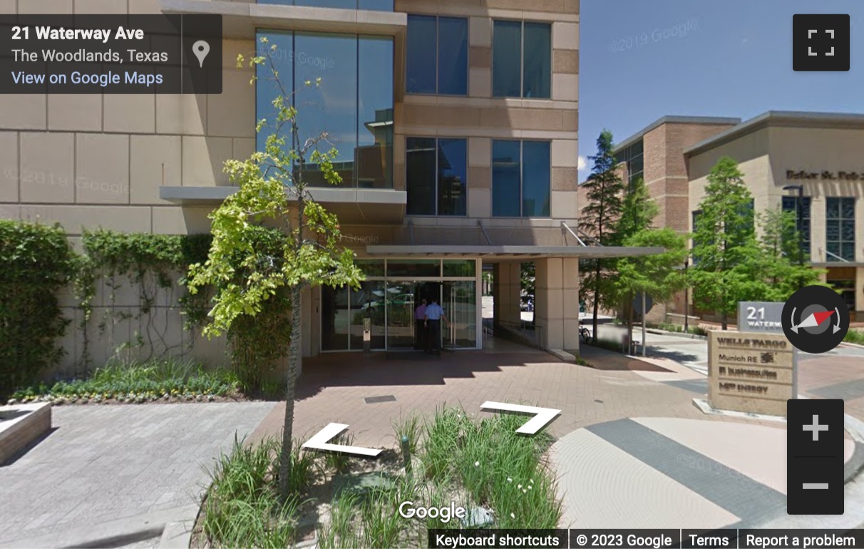 Street View image of 21 Waterway Avenue, Suite 300, The Woodlands, Texas, USA