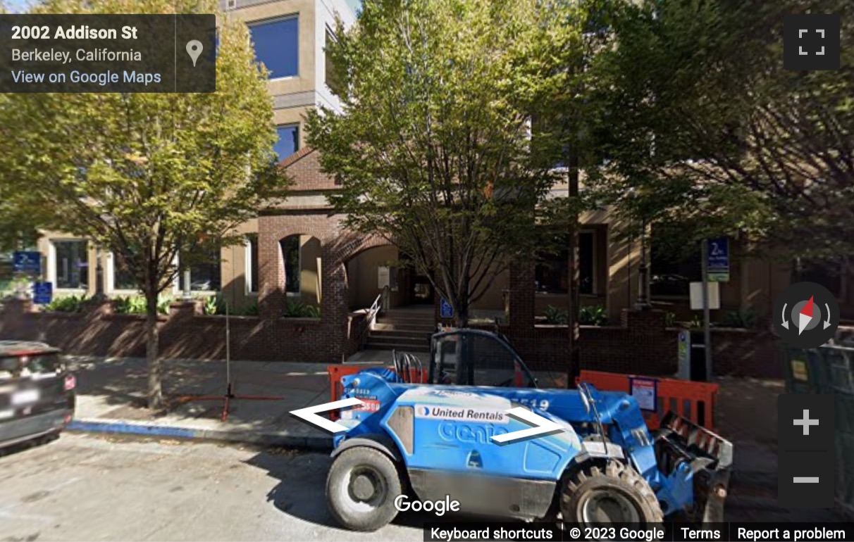 Street View image of 2001 Addison Street, Suite 300, Downtown Berkeley, Berkeley, California, USA