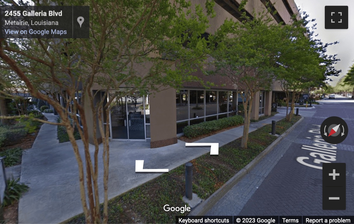 Street View image of One Galleria Boulevard, Suite 1900, Galleria, Metairie, Louisiana, USA