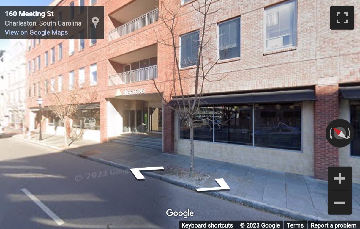 Street View image of 170 Meeting Street, 1st, 2nd and 3rd Floors, South Carolina, Charleston, Downtown Charleston