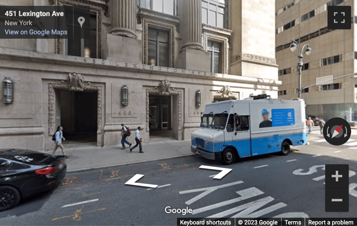 Street View image of 450 Lexington Avenue NY, 4th Floor, WeWork Grand Central, New York, New York State, USA