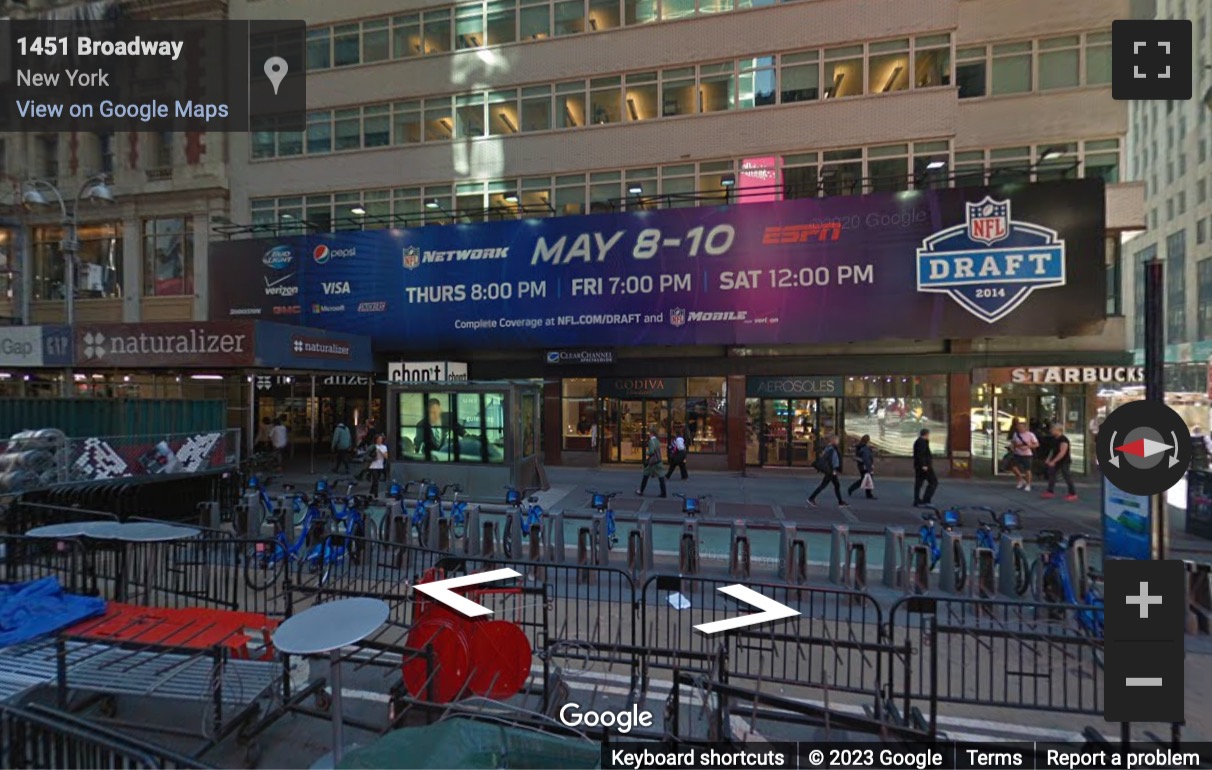 Street View image of 1460 Broadway, Times Square, New York, New York State, USA